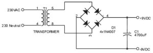 Rangkaian Power Supply Dimmer